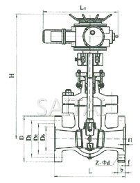  Z42Y/Z942Y型 電站用法蘭楔式閘閥結構圖