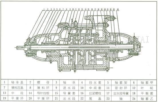 D型多級泵結構圖
