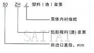 ZHJ型料(渣)漿泵型號說明圖