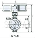 氣動薄膜、活塞調節蝶閥外形尺寸圖1