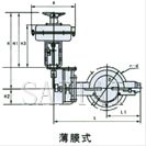 氣動薄膜、活塞調節蝶閥外形尺寸圖3