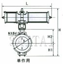 氣動活塞調節蝶閥結構圖1