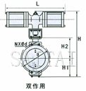 氣動活塞調節蝶閥結構圖2