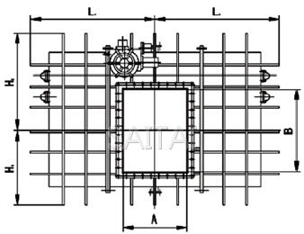 BYCZF949型電動(dòng)(方形)封閉式眼鏡閥結(jié)構(gòu)圖1