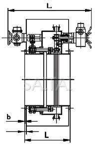 BYCZF949型電動(dòng)(方形)封閉式眼鏡閥結(jié)構(gòu)圖2