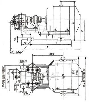 KCB、2CY齒輪油泵安裝尺寸圖1
