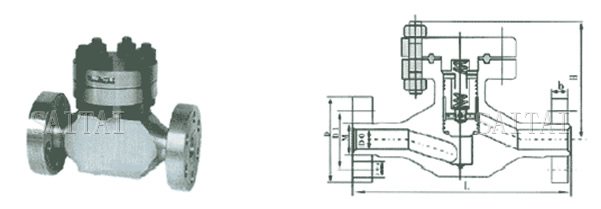 H43Y/W-220/320高壓直通止回閥外形尺寸圖