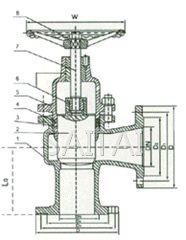 UJ44SM/H-16/25C/P 角式柱塞閥結構圖